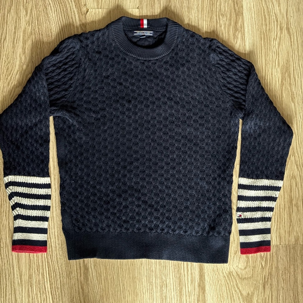 Tommy Hilfiger Honeycomb Knit Sweater – Navy – Size M